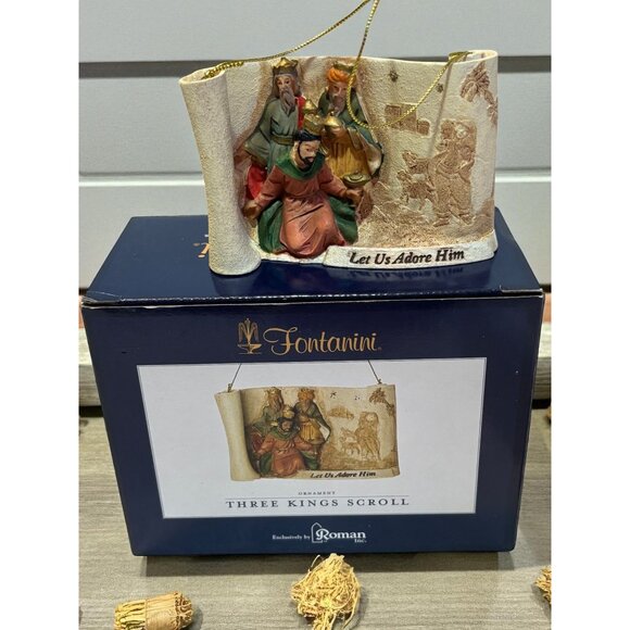 Fontanini Three Kings Scroll Ornament 2.5" Roman Inc. - Picture 1 of 3